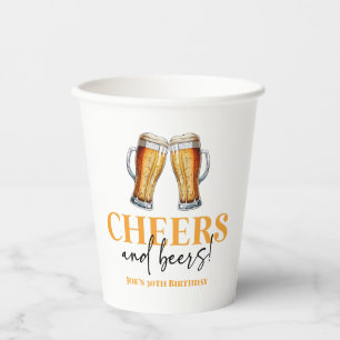 Proost en bieren Bierglas Verjaardagsfeest Papieren Bekers