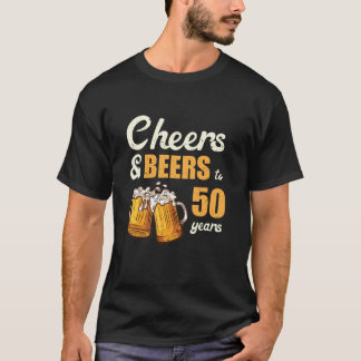 Proost en bieren tot 50 jaar Grappig 50ste verjaar T-shirt