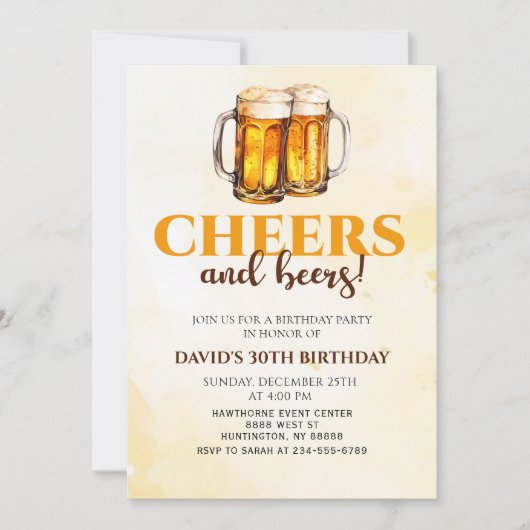 Proost en biertjes glazen verjaardagsfeestje uitno kaart (Voorkant)