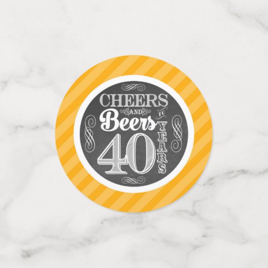 Proost en biertjes op 40 Years Table Confetti (Kleine voorkant)