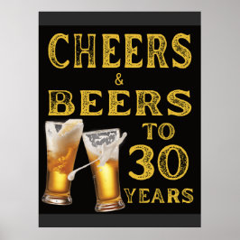 Proost en biertjes op mijn 30 jaar grappige verjaa poster