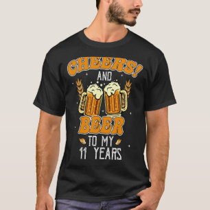 Proost en biertjes tot 11 jaar 11e verjaardagsfees t-shirt