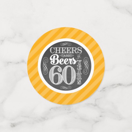 Proost en biertjes tot 60 jaar Tafel Confetti (Kleine voorkant)