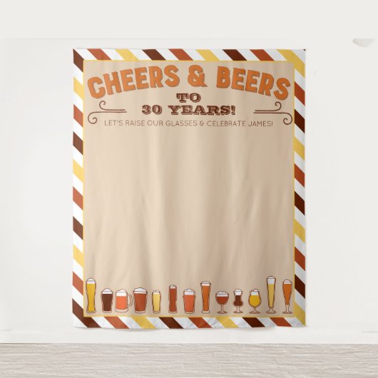 Proost en biertjes Verjaardag Achtergrond Foto Boo Wandkleed (Voorkant)