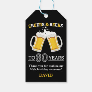 Proost en Labels voor 80 jaar Cadeaulabel