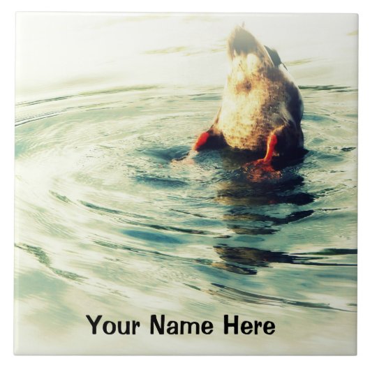 Proost! Funny Duck Butt Foto Tegeltje (Voorkant)