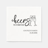 Proost gepersonaliseerde bruiloft cocktail servet (Voorkant)