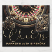 Proost Gepersonaliseerde Game Night Party Zwart Go Sparkling Wijnetiket (Enkel label)