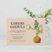 Proost Ghouls Halloween Party Kaart (Staand voorkant)