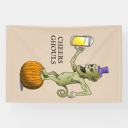 Proost Ghouls Halloween Party Spandoek (Horizontaal)