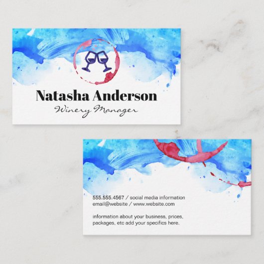 Proost Glazen | Achtergrond in waterverf Visitekaartje (Voorkant / Achterkant)