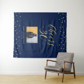 Proost | Goud & Marine 30e Verjaardagsfeest Foto Wandkleed (In Situ (horizontaal))