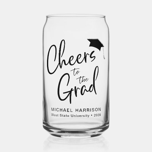 Proost Graduation Party Blikvorm Glas (Voorkant)