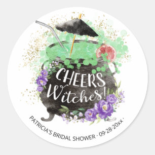 Proost Heksen Cocktail Halloween Bruidsfeestje Ronde Sticker
