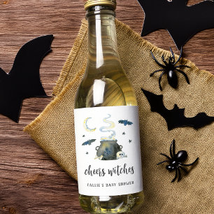 Proost, Heksen   Halloween Baby Shower Wijn Etiket