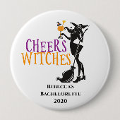 Proost Heksen Halloween Cocktail Jonggezellenfeest Ronde Button 4,0 Cm (Voorkant)
