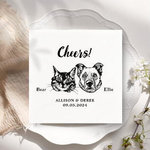 Proost Huisdieren Custom Hand Drawing Wedding Servet