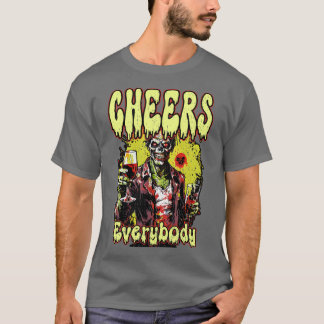 PROOST IEDEREEN gelukkig grappig feest Zombie sci- T-shirt
