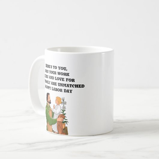 Proost je, pap! Dag van de Arbeid Gift Koffiemok (Voorkant links)