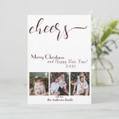 Proost! Kerstmis Modern Script Kerstkaart Kaart (Staand voorkant)