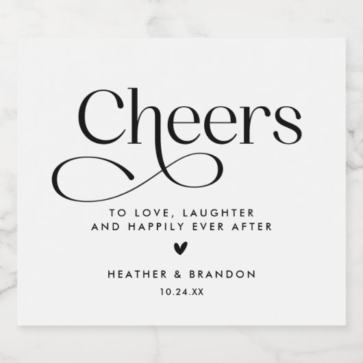 Proost Klassiek Bruiloft Mousserende Wijn Label Sparkling Wijnetiket (Enkel label)