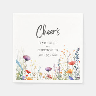 Proost Kleurrijke Wildflowers Elegant Wedding Servet
