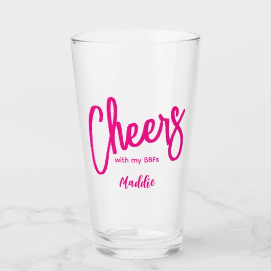 Proost meisjes Galentines Glas (Voorkant)
