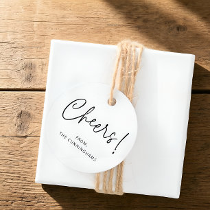 Proost! Modern Eenvoudig Chic Familienaam Bedankjes Labels