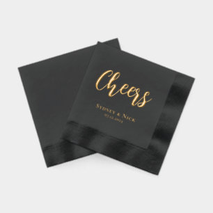 Proost Modern Minimaal   Trouw Monogram Folie Servetten