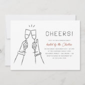 Proost! Moderne Gril Handgetekend Dinnerparty Kaart (Voorkant)