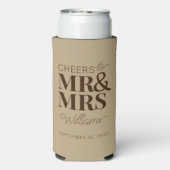 Proost Mr & Mrs Modern Wedding Typography Favor (Seltzer Achterkant)