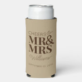 Proost Mr & Mrs Modern Wedding Typography Favor (Seltzer Voorkant)