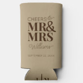 Proost Mr & Mrs Modern Wedding Typography Favor (Achterkant)