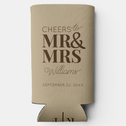 Proost Mr & Mrs Modern Wedding Typography Favor (Achterkant)