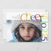 Proost naar 2025 speelse foto feestdagenkaart (Voorkant)