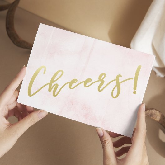Proost! Nep Gouden Schrift Blush Watercolor Briefk Briefkaart