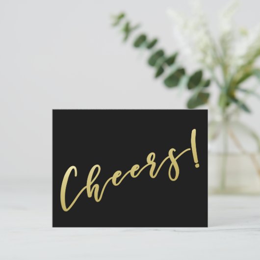 Proost! | Nepgouden script postkaart (Staand voorkant)