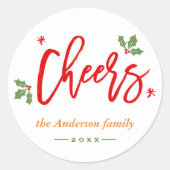 Proost Nieuwjaar Modern Simple Calligraphy Script Ronde Sticker (Voorkant)