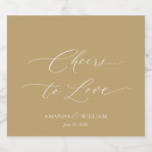 Proost om bruiloft champagne fles label houden sparkling wijnetiket (Enkel label)