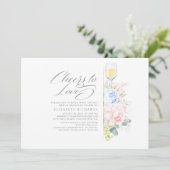 Proost om van het roze Vrijgezellenfeest van wijn  Kaart (Staand voorkant)