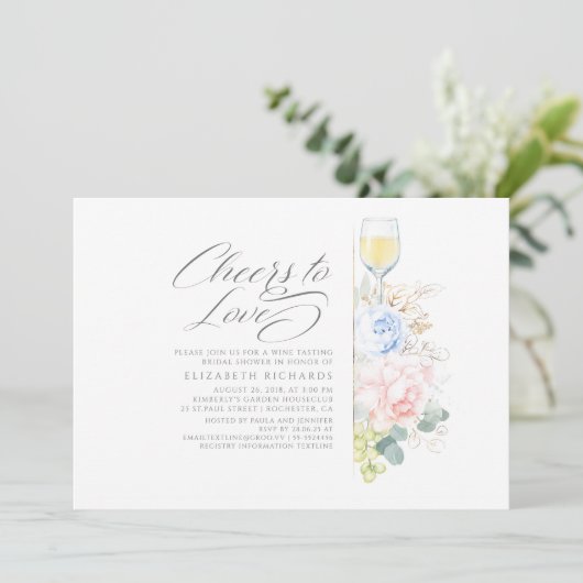 Proost om van het roze Vrijgezellenfeest van wijn  Kaart (Staand voorkant)