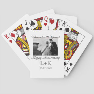 Proost op 10 jaar gelukkig jubileum foto toevoegen pokerkaarten