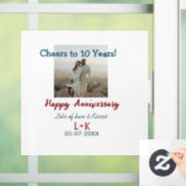Proost op 10 jaar gelukkig jubileum foto toevoegen raamsticker (Huis)