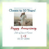 Proost op 10 jaar gelukkig jubileum foto toevoegen raamsticker (Vel 3)