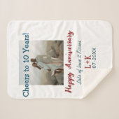 Proost op 10 jaar gelukkig jubileum foto toevoegen sherpa deken (Voorkant (horizontaal))