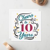 Proost op 10 Jaar Notitiekaartje (Voorkant / Achterkant in situ)