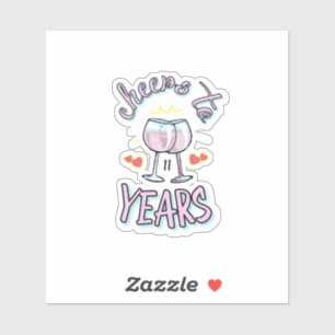 Proost op 11 jaar huwelijksverjaardag champagne sticker