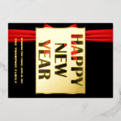 Proost op 2024, rode lint folie feestdagenkaart (Voorkant)