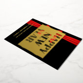 Proost op 2024, rode lint folie feestdagenkaart (Gedraaid)