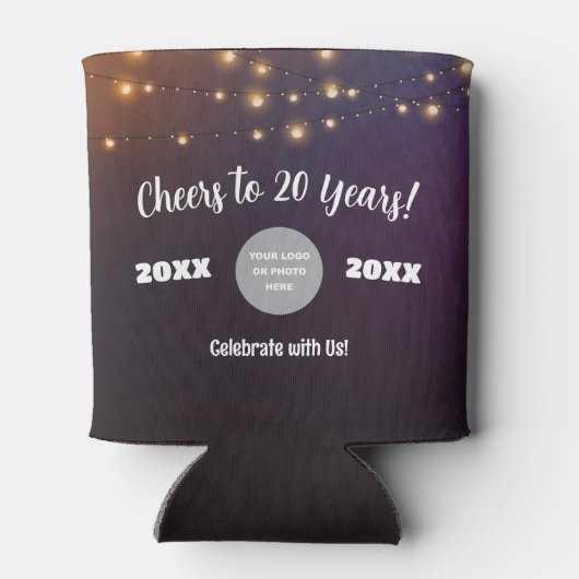 Proost op 20 Years String Lights Blikjeskoeler (Achterkant)